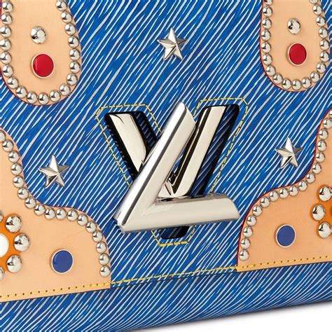 2017 Louis Vuitton Blue Denim Epi Leather Studs and Coloured .